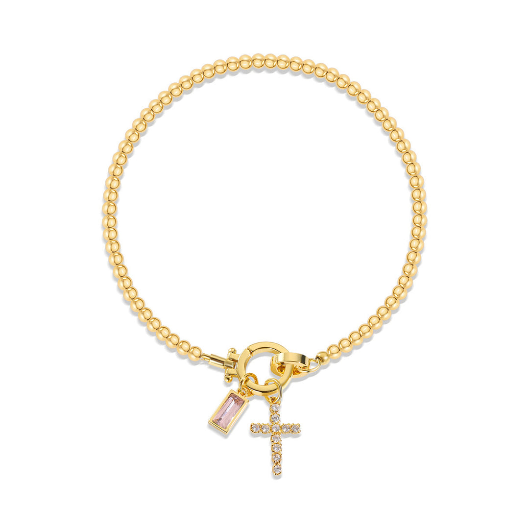 Christianartworkshop 12 Birthstone Cross Bracelet: Faith-Driven Identity & Timeless Devotion - October - image 9