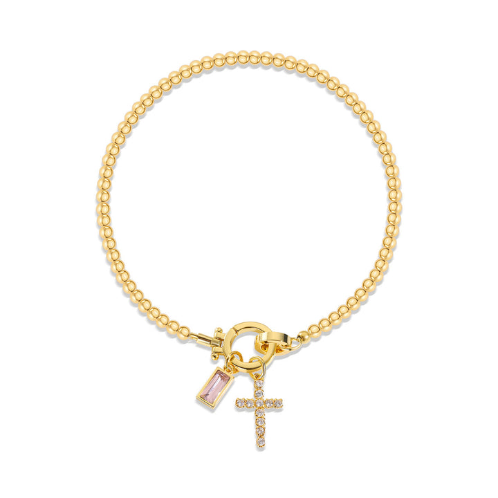 Christianartworkshop 12 Birthstone Cross Bracelet: Faith-Driven Identity & Timeless Devotion - October - image 9