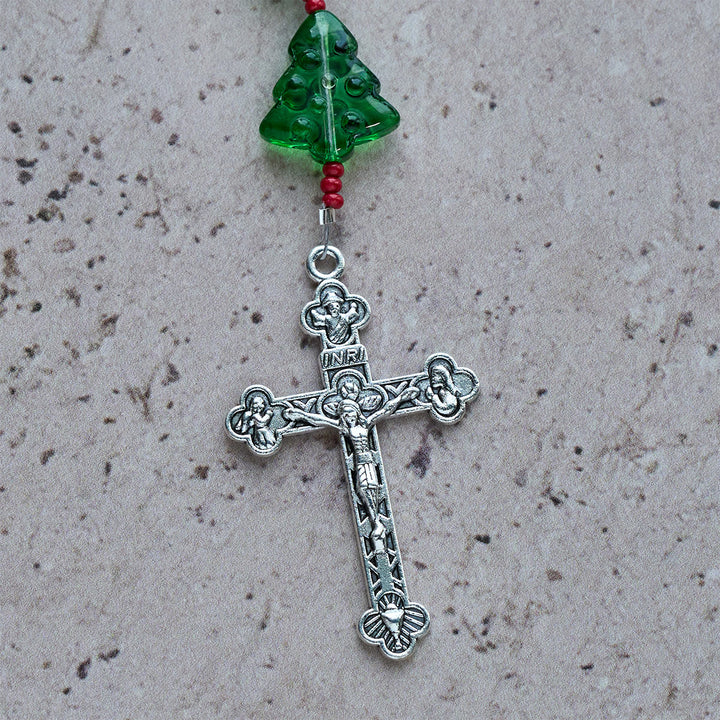 Christianartworkshop Christmas Gift: Joyful Green Tree of Hope Christmas Rosary: Celebrate Christ's Birth - image 14
