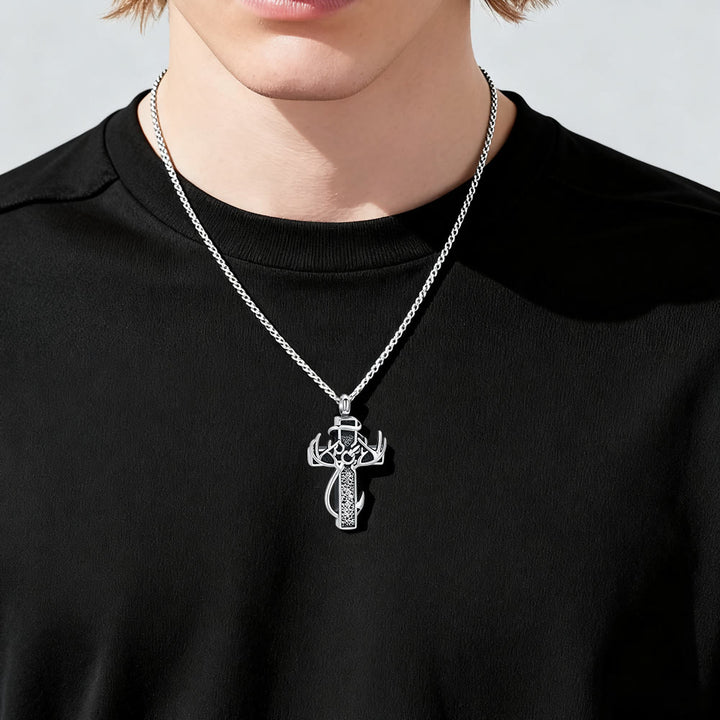 Christianartworkshop Hunting & Fishing Cross Pendant Necklace: Outdoor Faith & Spiritual Devotion - image 3
