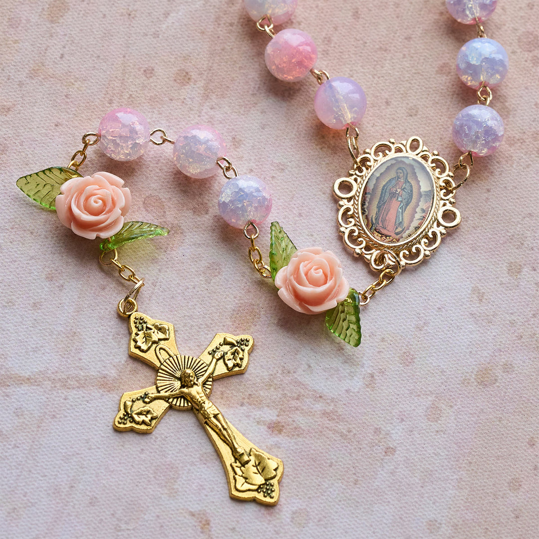 Christianartworkshop Virgin Mary with Rose-Accented Rosary: Timeless Faith & Floral Faith Symbol - image 9