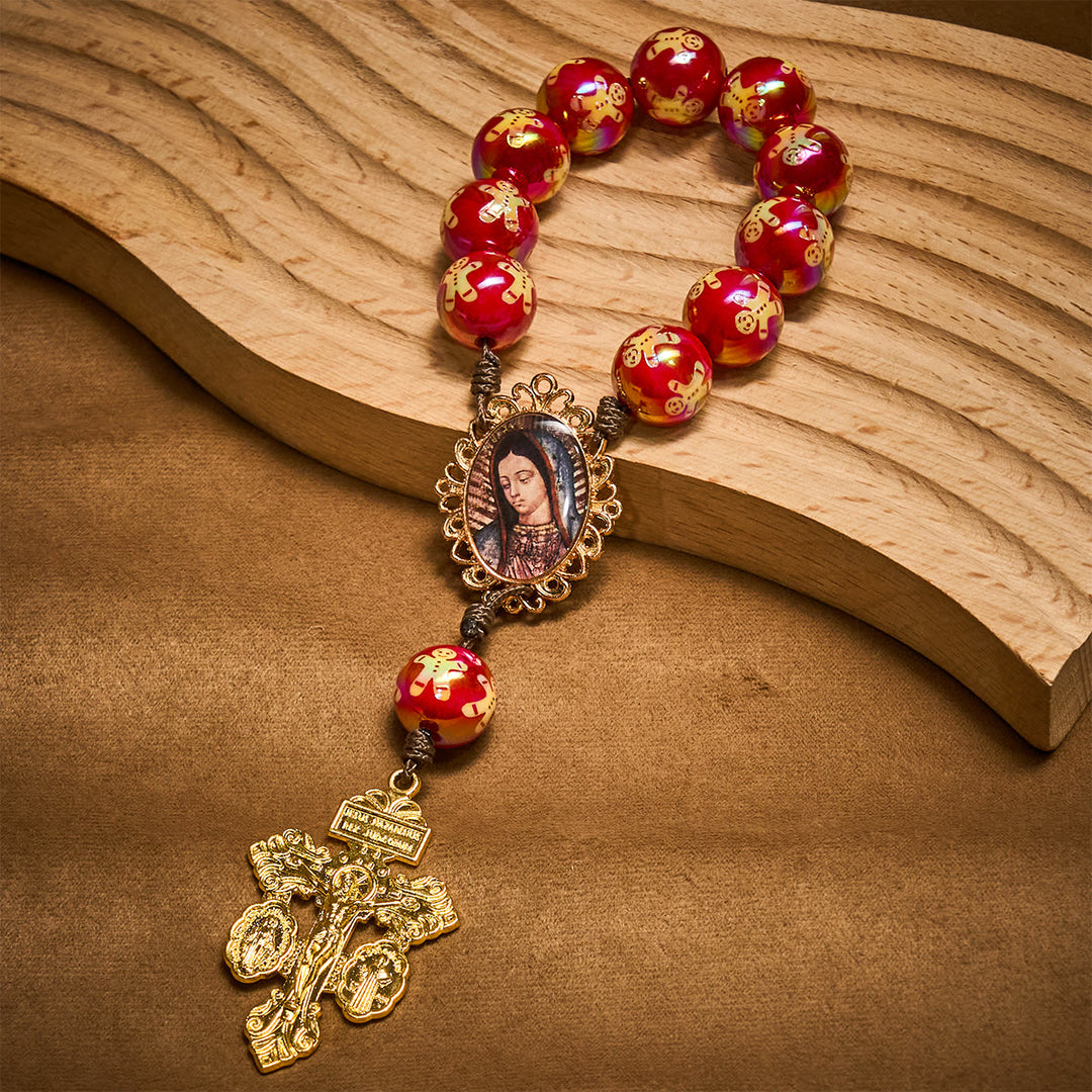 Christianartworkshop Christmas Devotion Red Green Holiday Beads Pocket Rosary: Pray anywhere, anytime - image 9