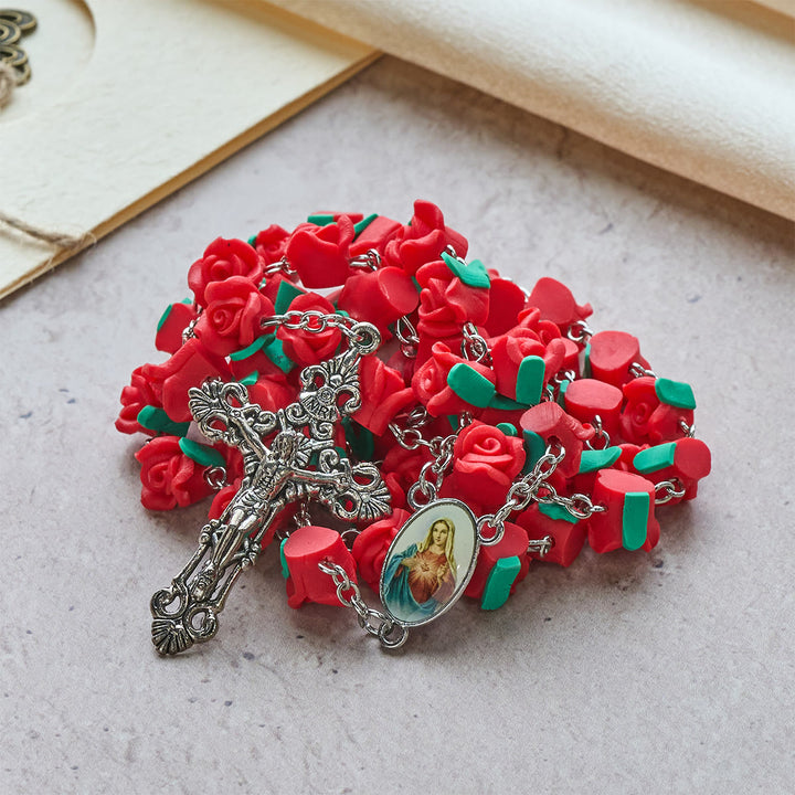 Christianartworkshop Soft Clay Rose Rosary: Floral Devotion & Handcrafted Spiritual Connection - image 2