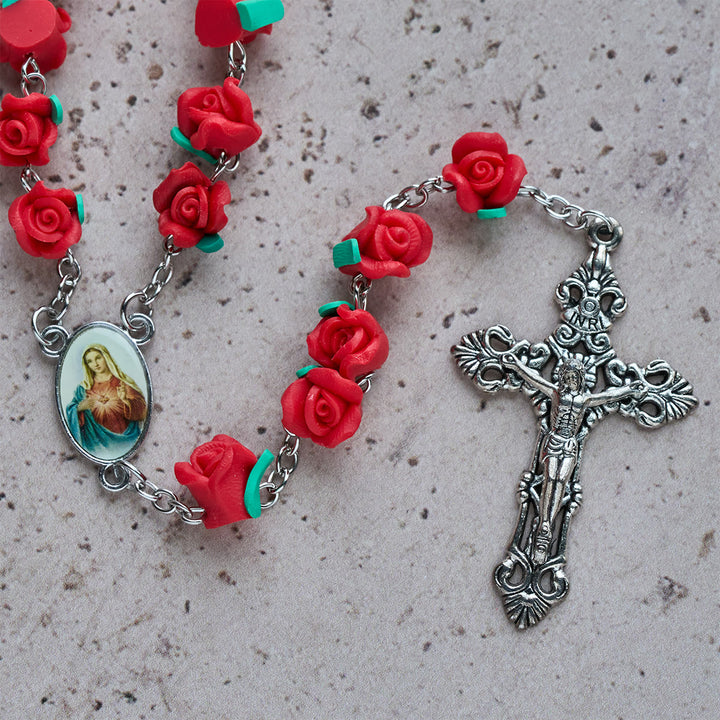 Christianartworkshop Soft Clay Rose Rosary: Floral Devotion & Handcrafted Spiritual Connection - image 7