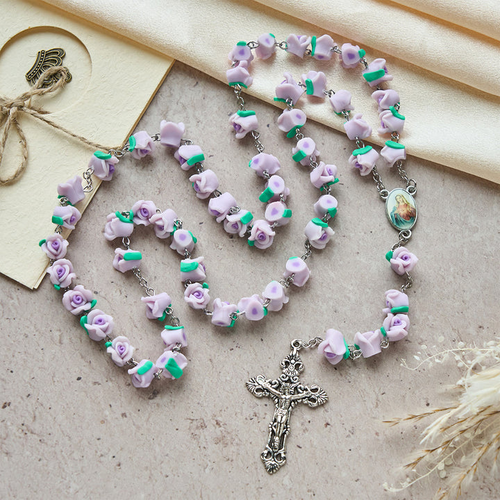 Christianartworkshop Soft Clay Rose Rosary: Floral Devotion & Handcrafted Spiritual Connection - image 13