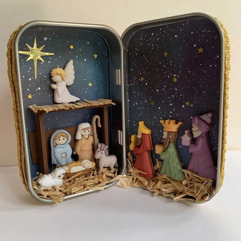 Christianartworkshop Tin Nativity Scene: A Compact Celebration of Christmas Faith & Story - Nativity Scene - image 0