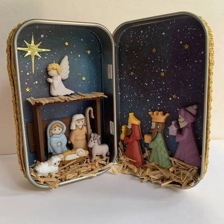 Christianartworkshop Tin Nativity Scene: A Compact Celebration of Christmas Faith & Story - Nativity Scene - image 0