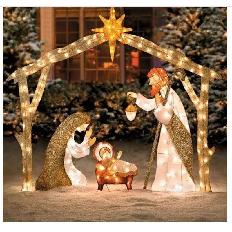 Christianartworkshop Illuminated Nativity Scene: A Glowing Tribute to Christmas Faith & Wonder - Nativity Scene - image 0