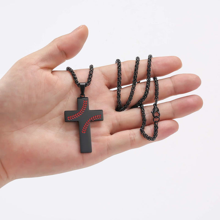 Christianartworkshop Baseball Stitch Cross Necklace: Athletic Devotion & Inspirational Quote - image 16