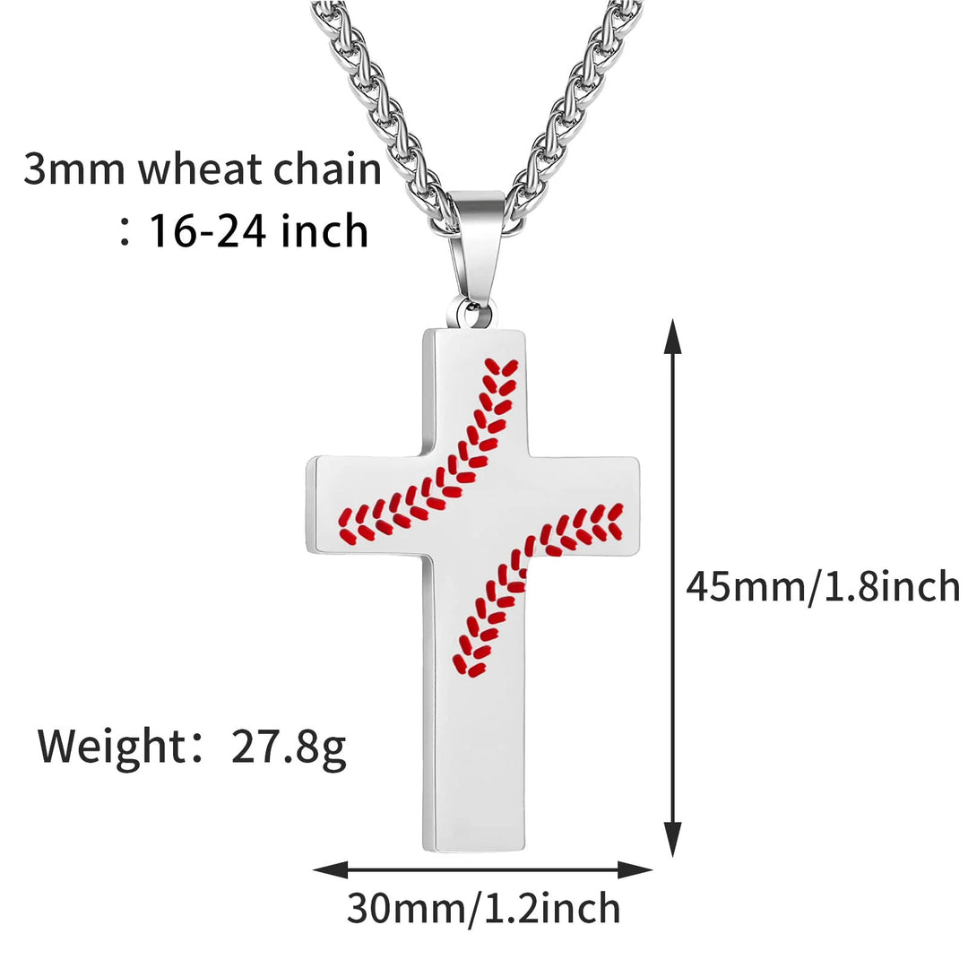 Christianartworkshop Baseball Stitch Cross Necklace: Athletic Devotion & Inspirational Quote - image 14