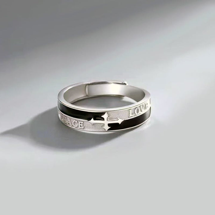 Christianartworkshop Cross Faith Ring: Peace, Love & Timeless Devotion - image 1