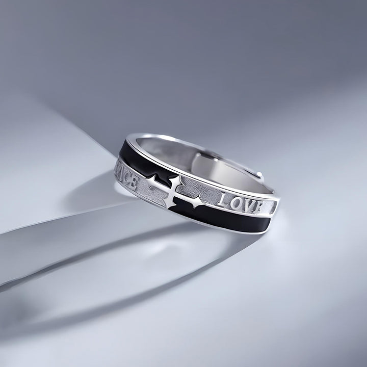Christianartworkshop Cross Faith Ring: Peace, Love & Timeless Devotion - image 4