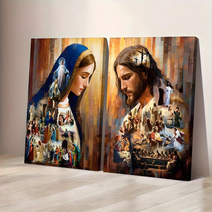 Christianartworkshop Jesus & Mary Spiritual Narrative Wall Art Prints: Faith Journey & Storytelling - image 4