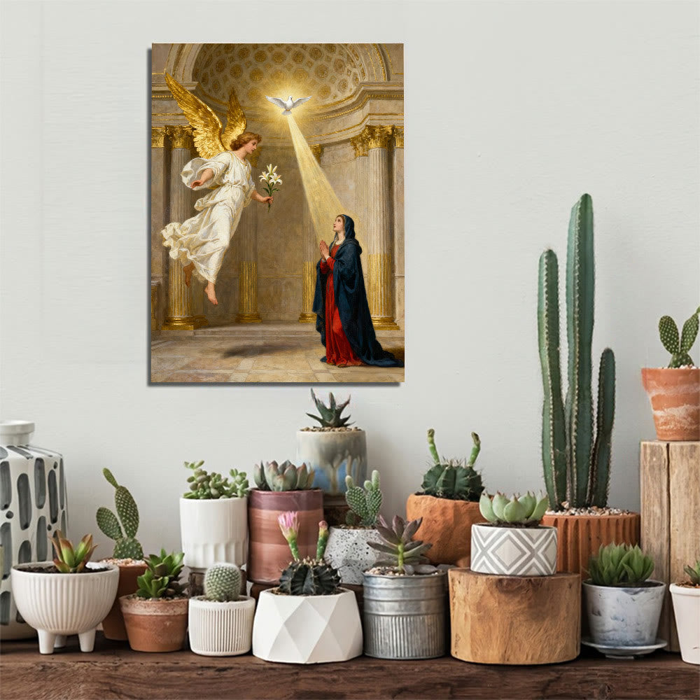 Christianartworkshop Annunciation Art Canvas: Divine Grace & Spiritual Reverence - image 3