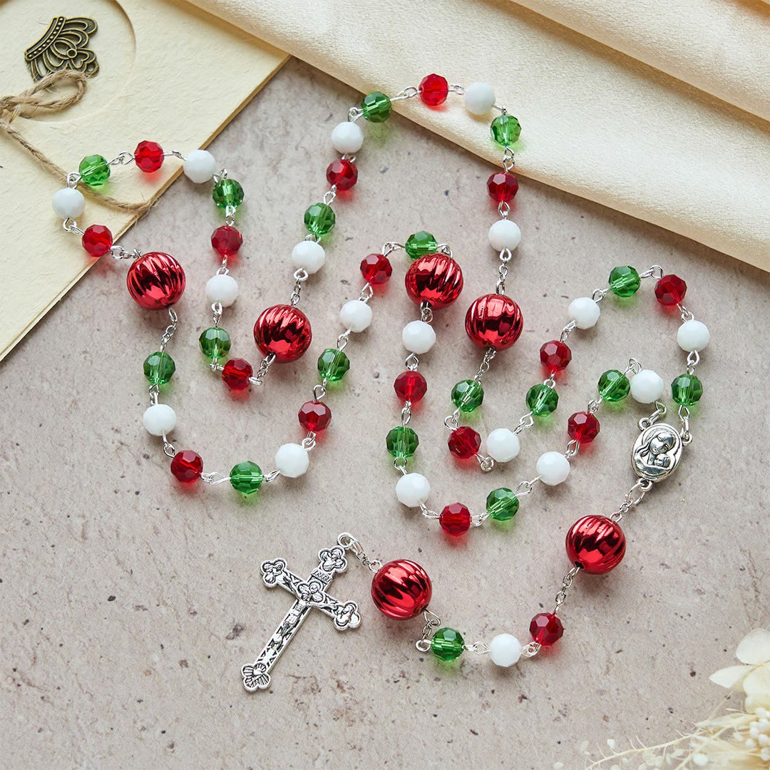 Christianartworkshop Christmas Gift: Faithful Celebration & Heavenly Bond Crystal Rosary with Cross - image 7