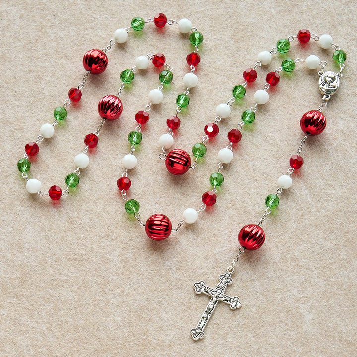 Christianartworkshop Christmas Crystal Rosary with Cross: Faithful Celebration & Heavenly Bond - image 6