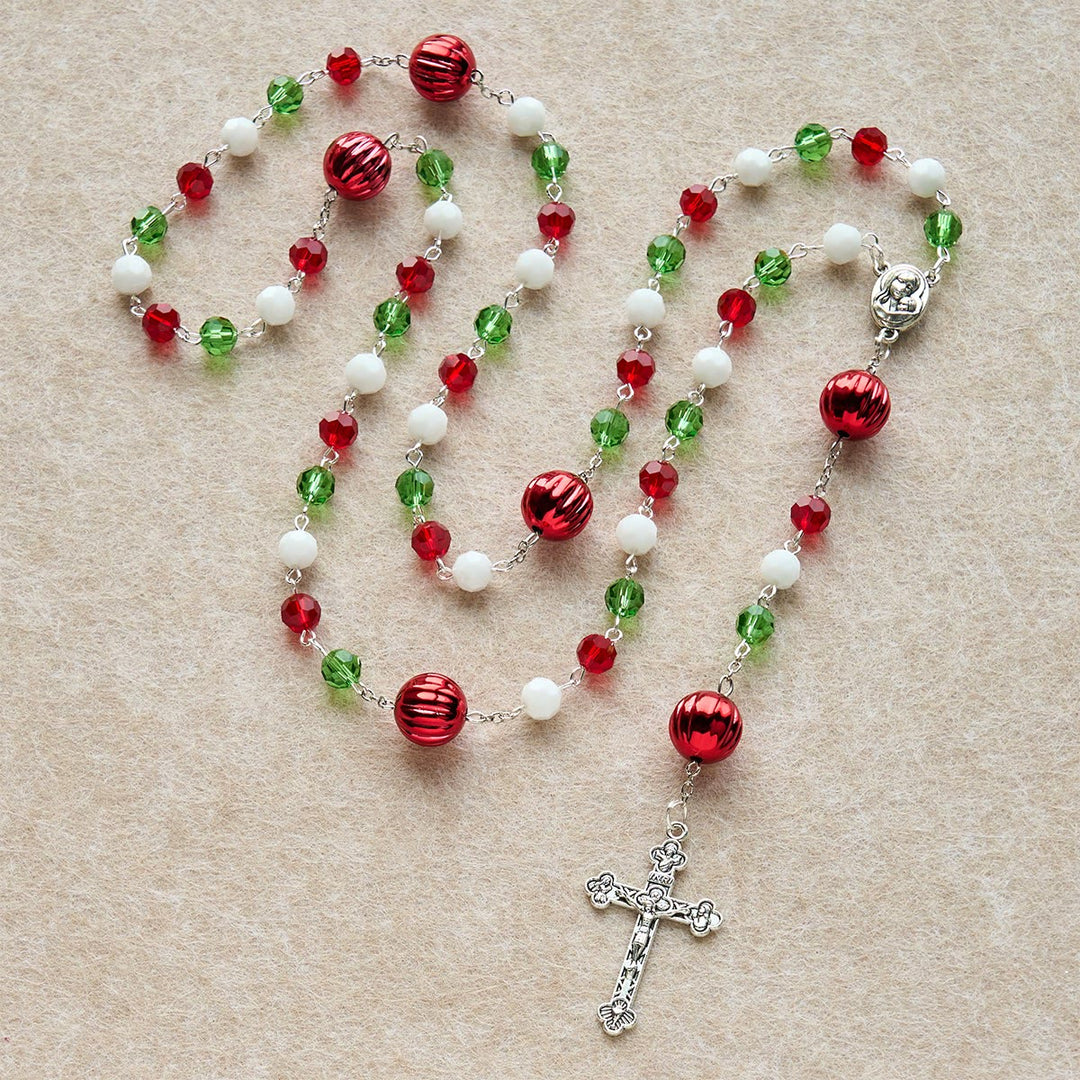 Christianartworkshop Christmas Crystal Rosary with Cross: Faithful Celebration & Heavenly Bond - image 5