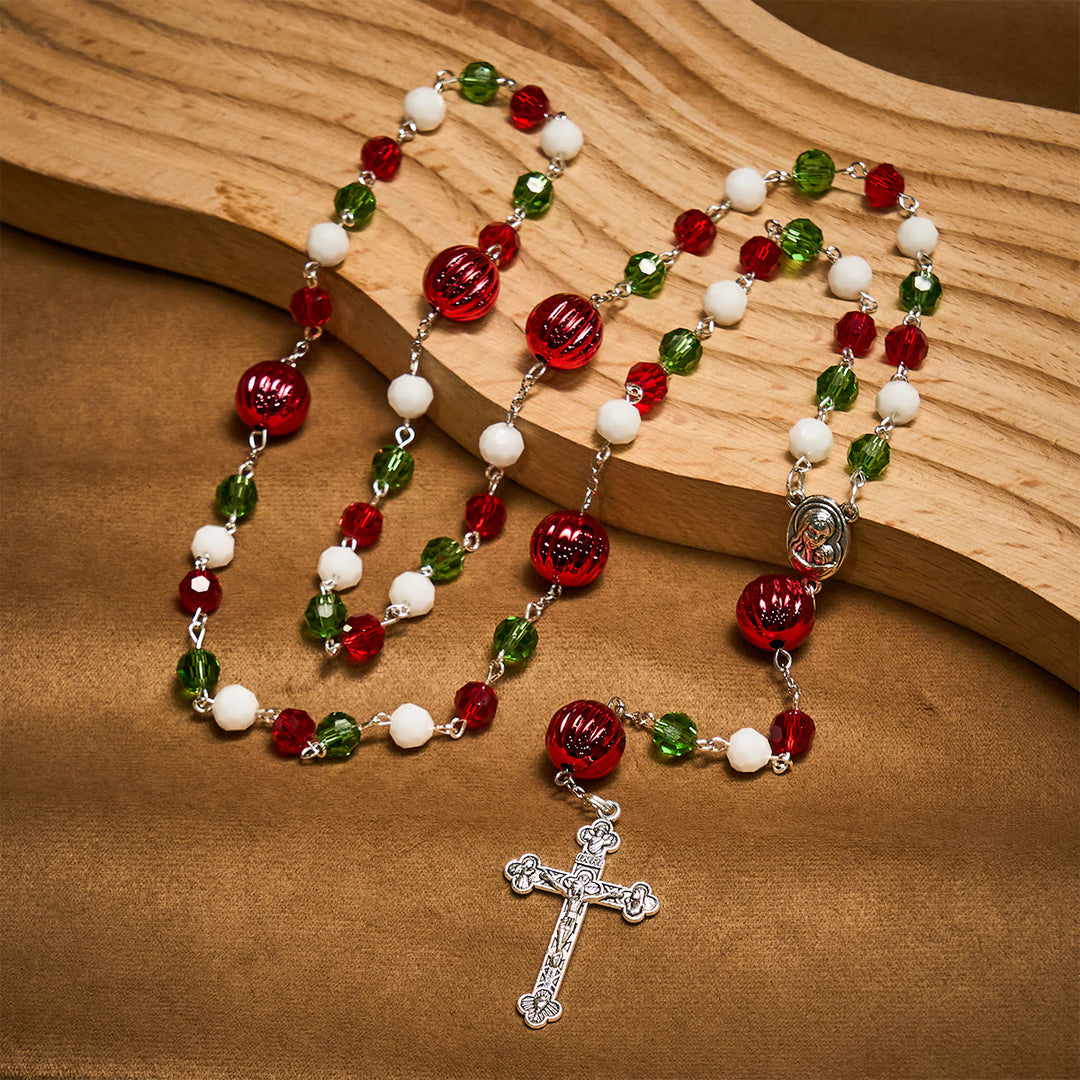 Christianartworkshop Christmas Gift: Faithful Celebration & Heavenly Bond Crystal Rosary with Cross - image 8