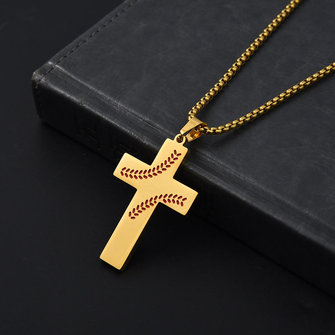 Christianartworkshop Baseball Stitch Cross Necklace: Athletic Devotion & Inspirational Quote - image 28