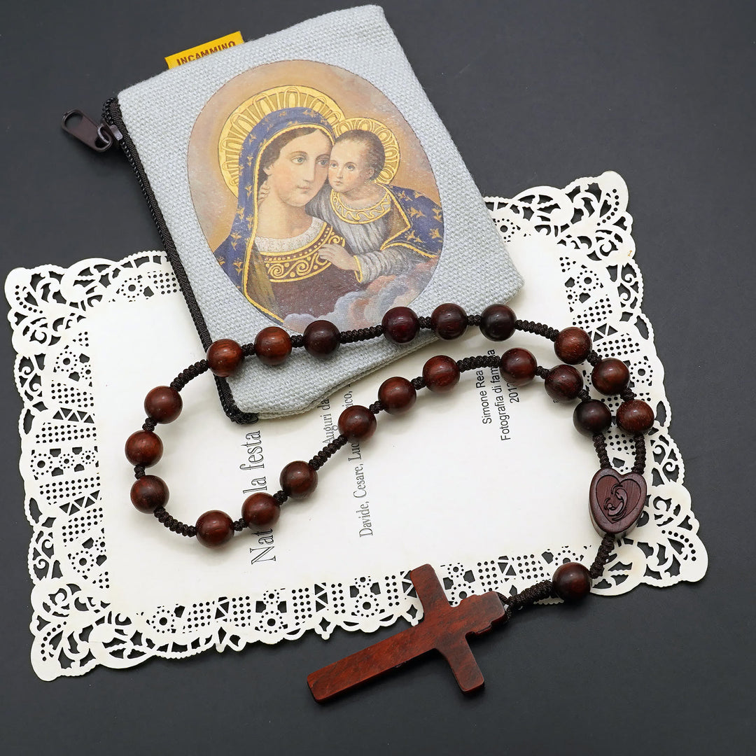 Christianartworkshop Red Sandalwood Pocket Rosary: Devotion & Earthy Solidity - image 3