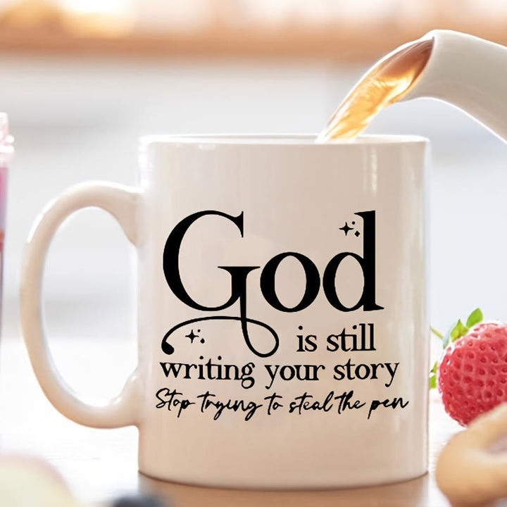Christianartworkshop Spiritual Lifestyle God is Still Writing Mug: Merge Faith & Daily Routine - image 1