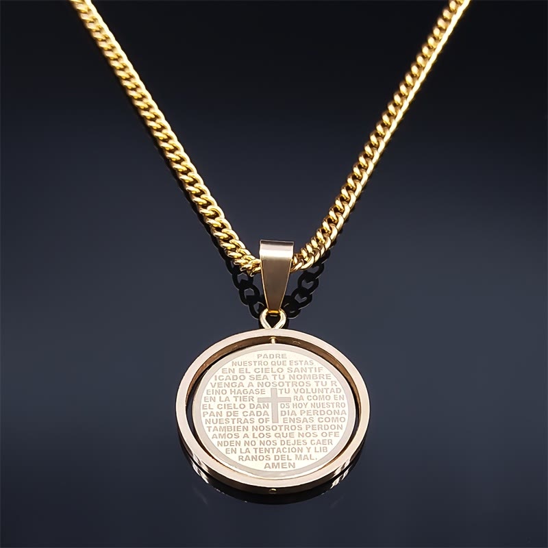 Christianartworkshop The Lord’s Prayer Rotating Pendant Necklace: Devotion & Sacred Versatility - image 1