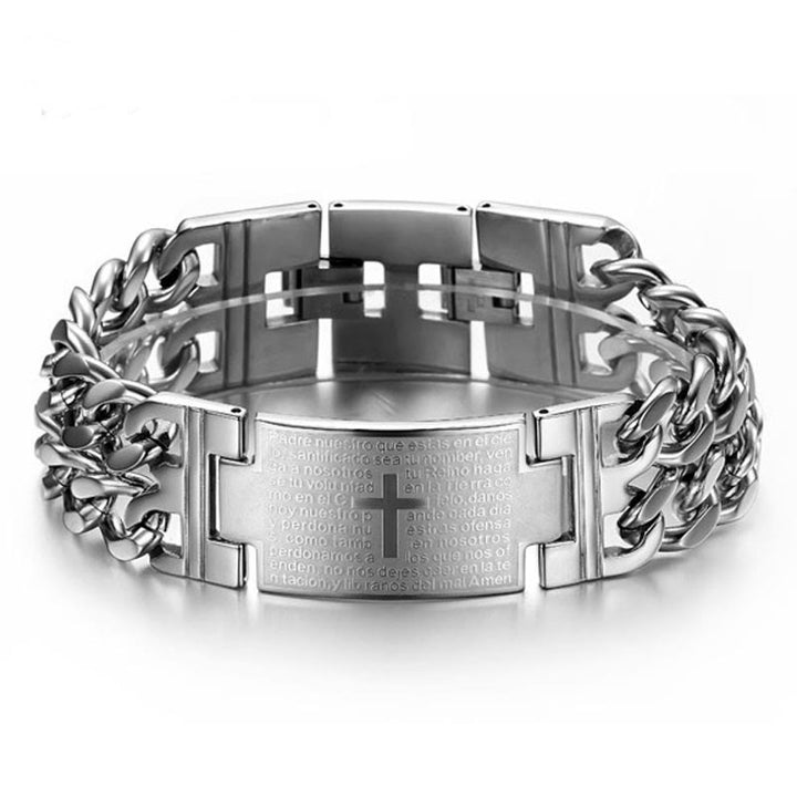 Christianartworkshop Cross & Prayer Bracelet: Sacred Text & Edgy Fashion - image 5