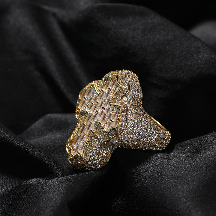 Christianartworkshop Pave Cross Ring: Sacred Elegance & Devotional Glamour - image 1