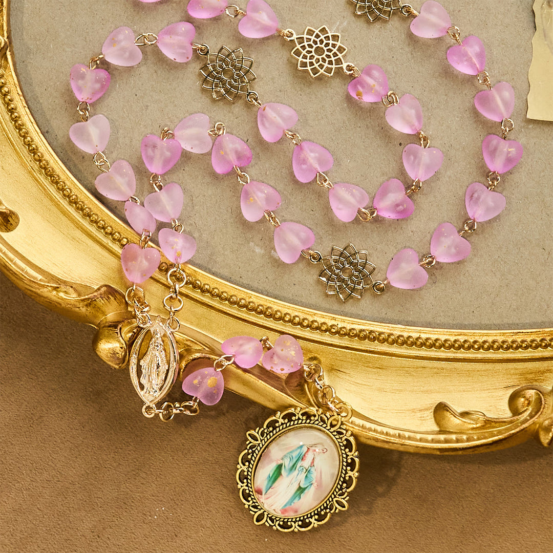 Christianartworkshop Pink Heart & Butterfly Rosary, Bracelet: Devotion & Artful Spirituality - image 2