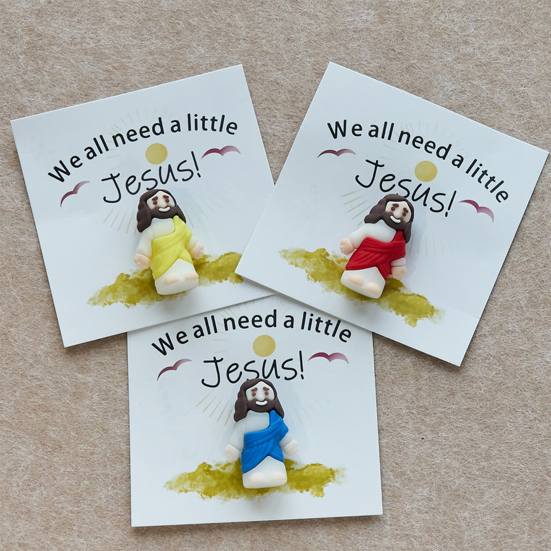 Christianartworkshop Mini Jesus Figurine with Card: We All Need A Little Jesus  - image 1