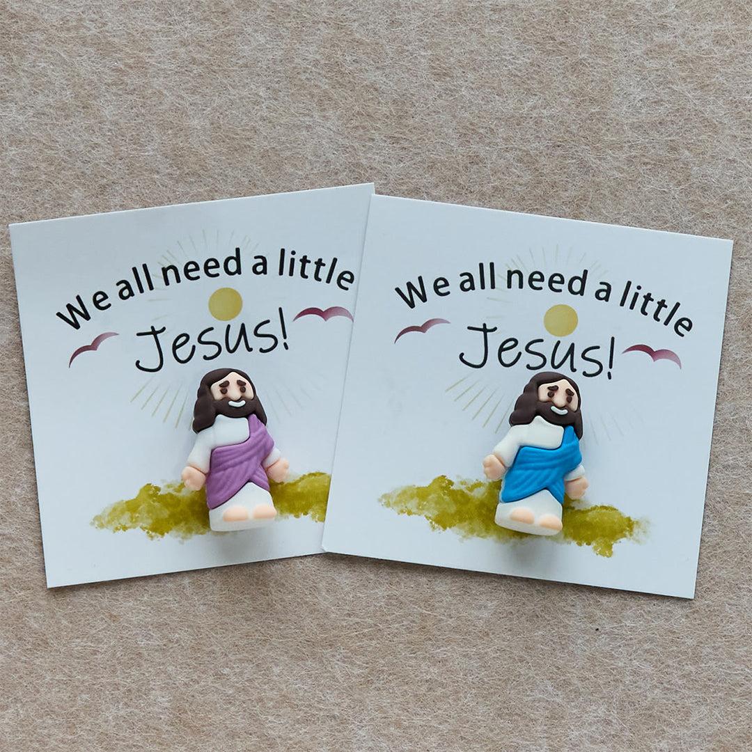 Christianartworkshop Mini Jesus Figurine with Card: We All Need A Little Jesus  - image 2