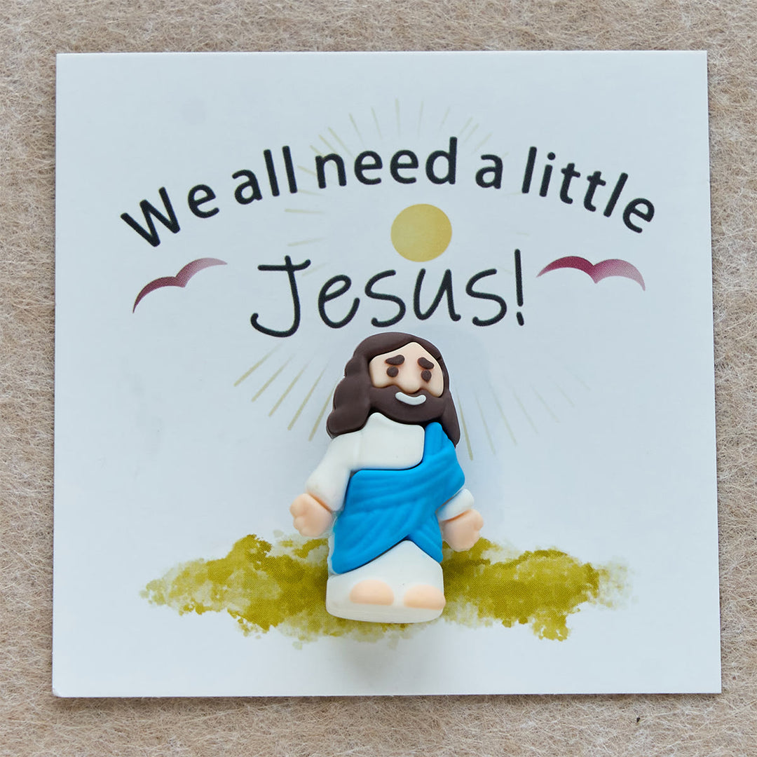 Christianartworkshop Mini Jesus Figurine with Card: We All Need A Little Jesus  - image 7