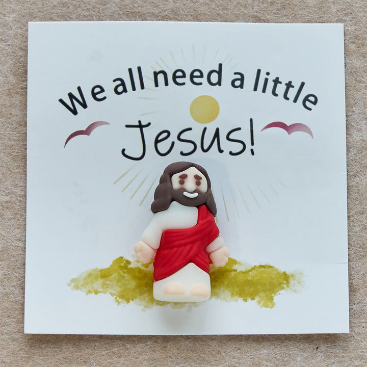 Christianartworkshop Mini Jesus Figurine with Card: We All Need A Little Jesus  - image 3