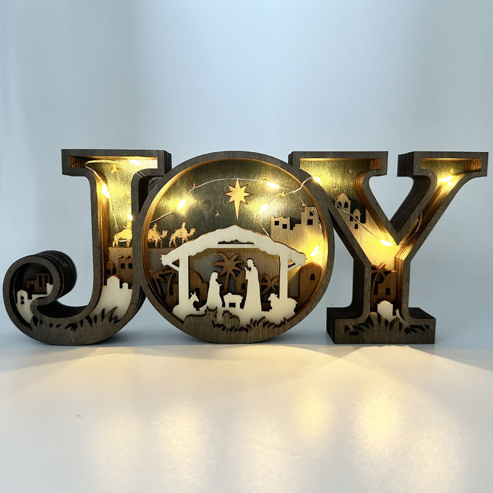 Christianartworkshop JOY Nativity Ornament: Faith & Festive Warmth in Every Detail - With Light - image 0
