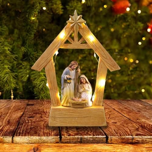 Christianartworkshop Illuminated Nativity Ornament: Sacred Birth & Festive Grace - image 1