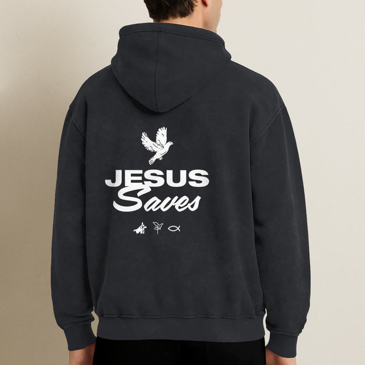Christianartworkshop Dove & Cross Jesus Saves Hooded Jacket: Spiritual Comfort for Every Day - image 19