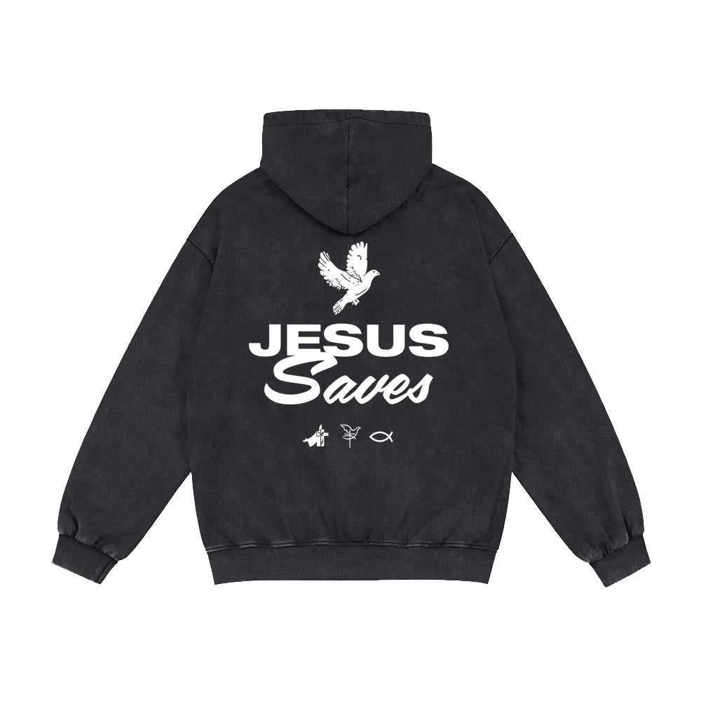 Christianartworkshop Dove & Cross Jesus Saves Hooded Jacket: Spiritual Comfort for Every Day - image 17