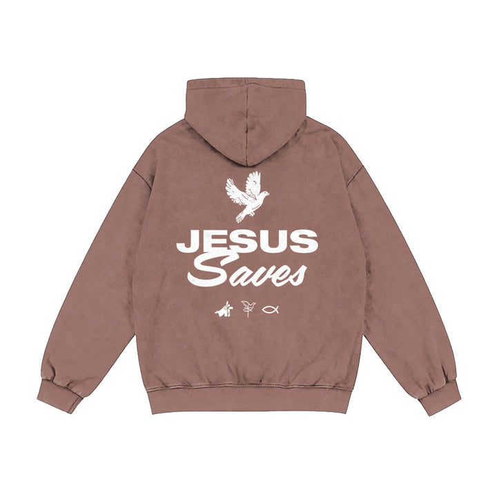 Christianartworkshop Dove & Cross Jesus Saves Hooded Jacket: Spiritual Comfort for Every Day - image 24