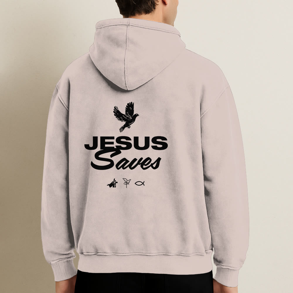 Christianartworkshop Dove & Cross Jesus Saves Hooded Jacket: Spiritual Comfort for Every Day - image 12