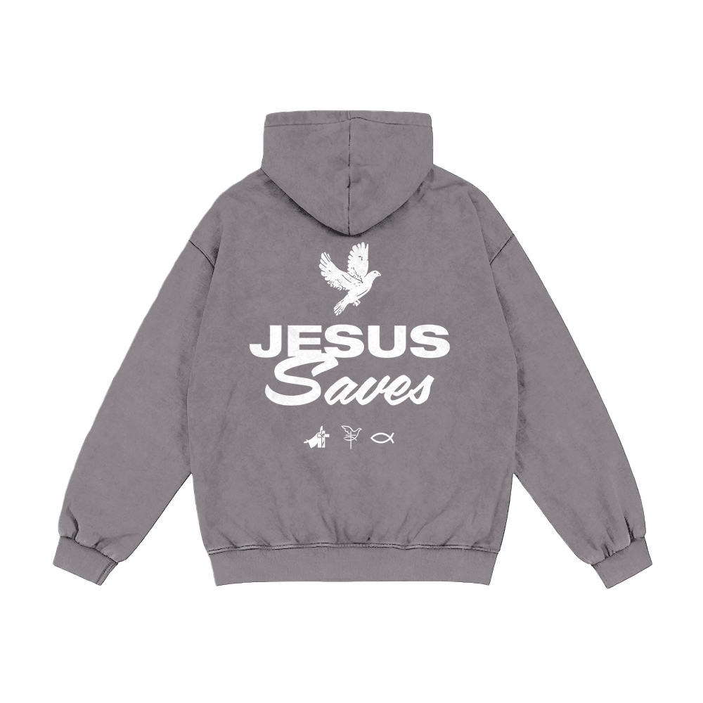 Christianartworkshop Dove & Cross Jesus Saves Hooded Jacket: Spiritual Comfort for Every Day - image 2