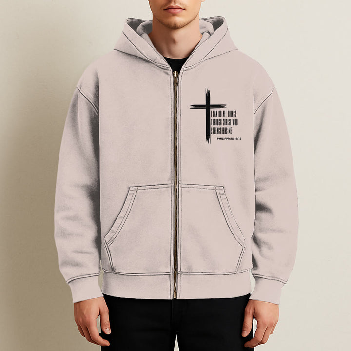 Christianartworkshop Philippians 4:13 Cross Hooded Jacket: Biblical Inspiration in Casual Wear - image 8