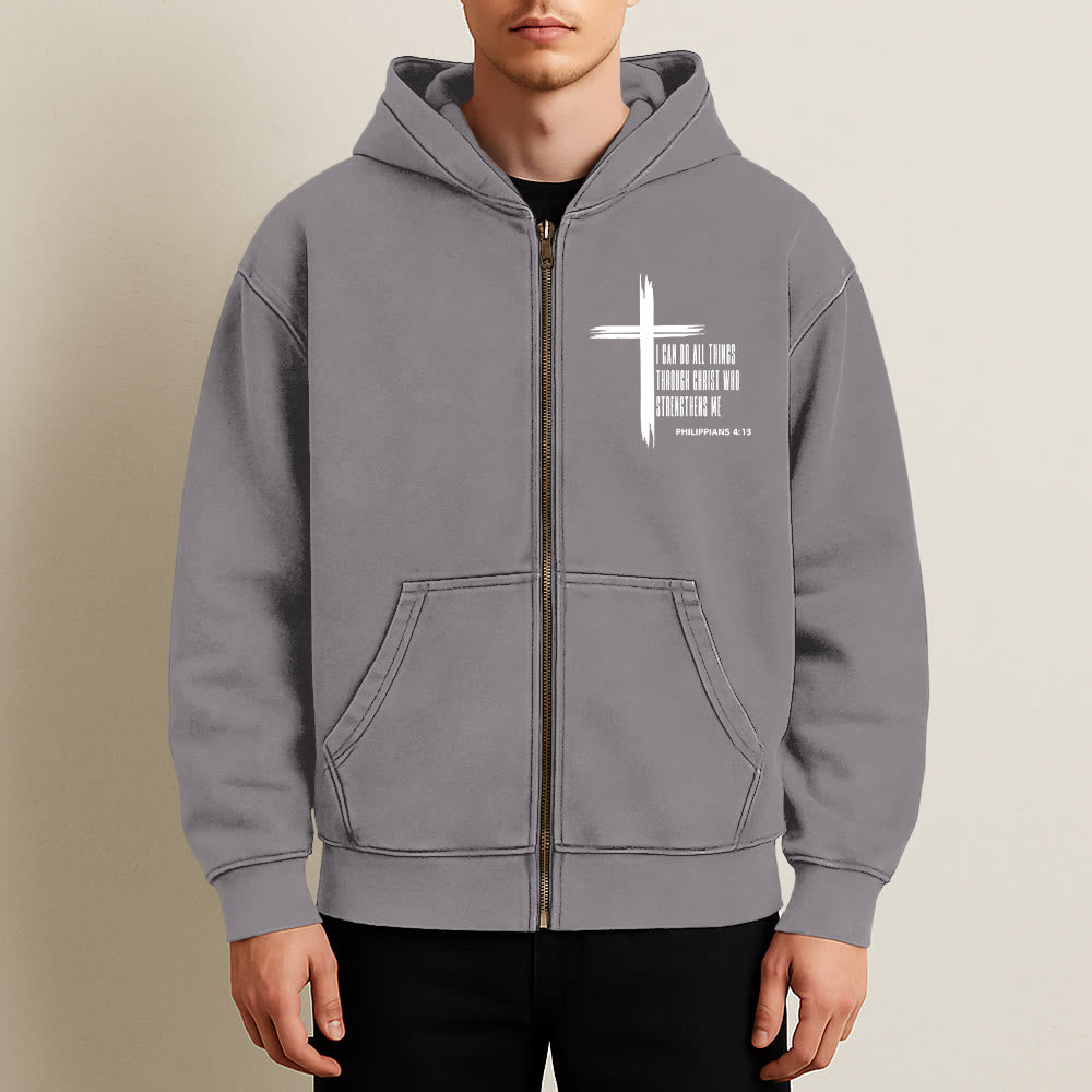 Christianartworkshop Philippians 4:13 Cross Hooded Jacket: Biblical Inspiration in Casual Wear - image 14