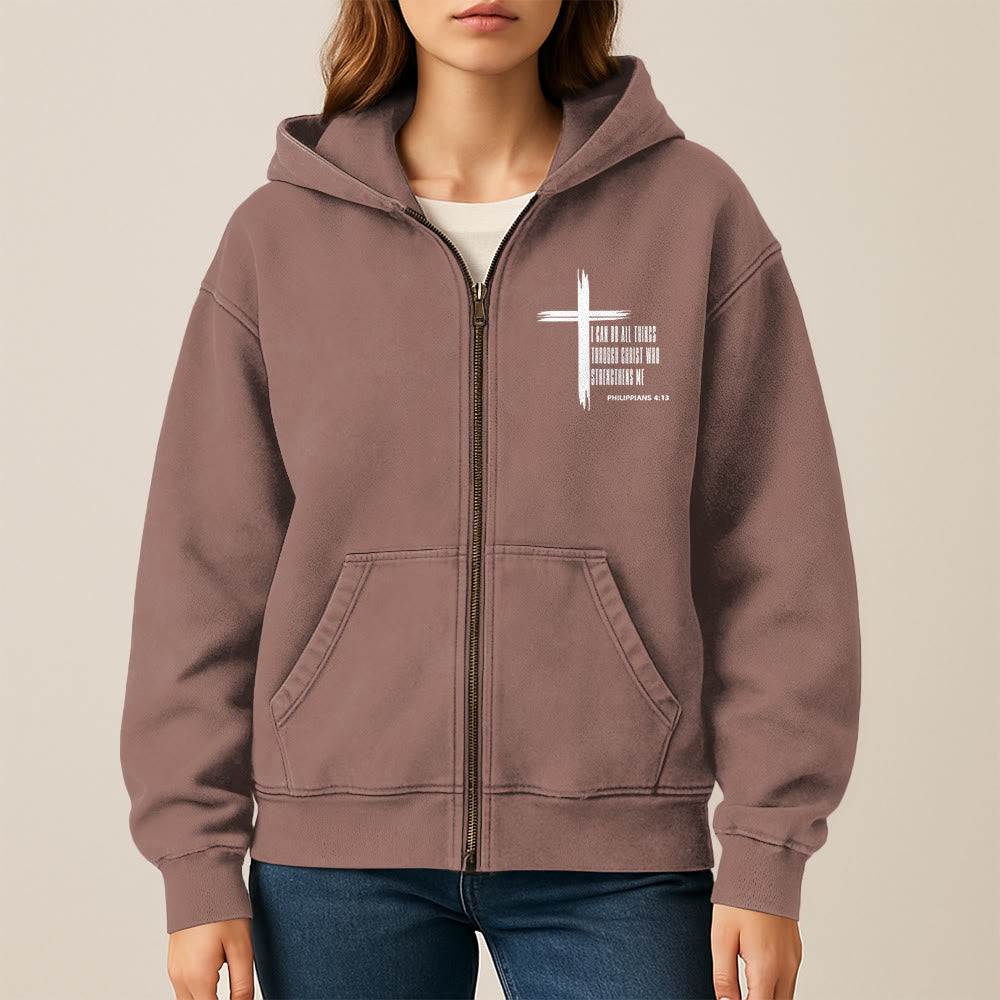 Christianartworkshop Philippians 4:13 Cross Hooded Jacket: Biblical Inspiration in Casual Wear - image 6
