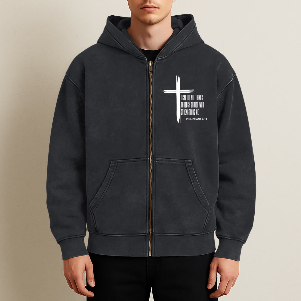 Christianartworkshop Philippians 4:13 Cross Hooded Jacket: Biblical Inspiration in Casual Wear - image 11