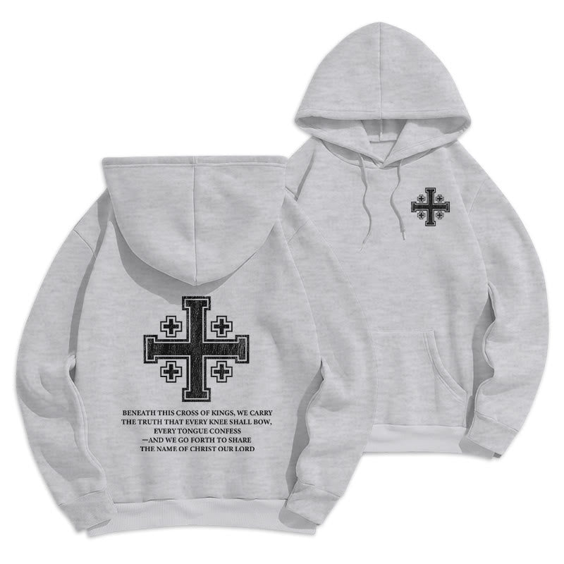 Christianartworkshop Cross of Kings Faith Statement Fleece Lined Polyester Hoodie - Grey - 2XL - image 10