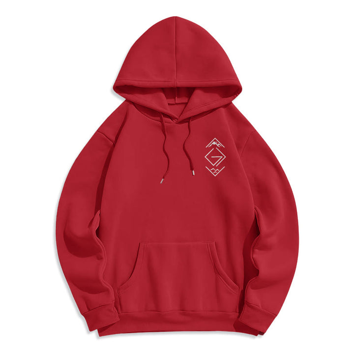 Christianartworkshop Mountain & Symbol Faith-Inspired Fleece Lined Polyester Hoodie - image 1
