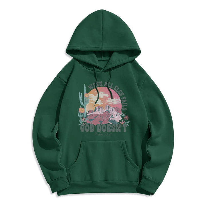 Christianartworkshop God Doesn’t Fail Mission Fleece Lined Polyester Hoodie - Green - 2XL - image 3