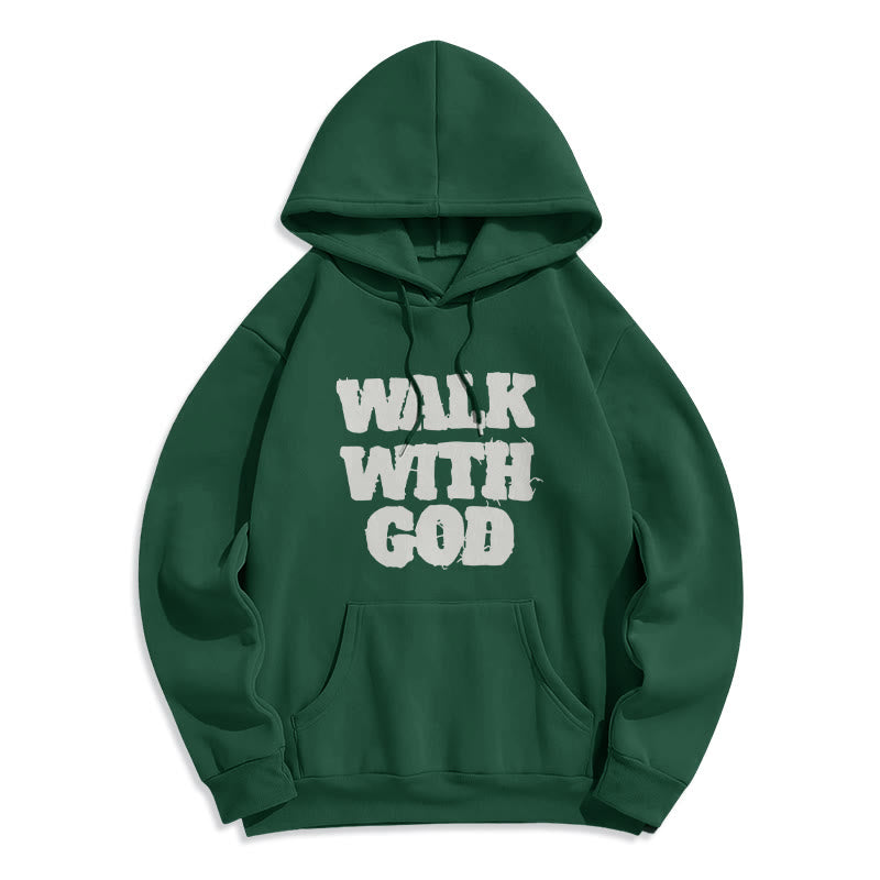 Christianartworkshop Walk With God Mission Fleece Lined Polyester Hoodie - Green - 2XL - image 4