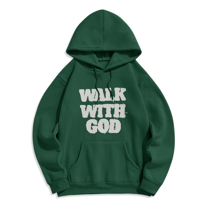 Christianartworkshop Walk With God Mission Fleece Lined Polyester Hoodie - Green - 2XL - image 4
