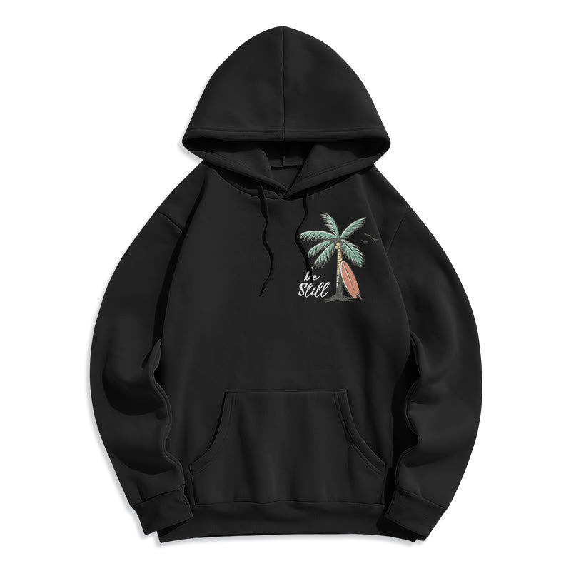Christianartworkshop Scripture & Coastal Be Still Fleece Lined Polyester Hoodie - image 1